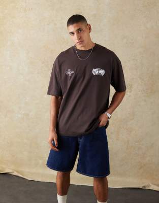 Asos Design Oversized T-shirt With Street Graphic