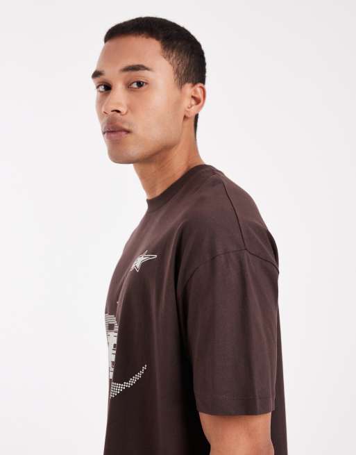 ASOS DESIGN oversized T-shirt with street graphic in brown, 4 of 5