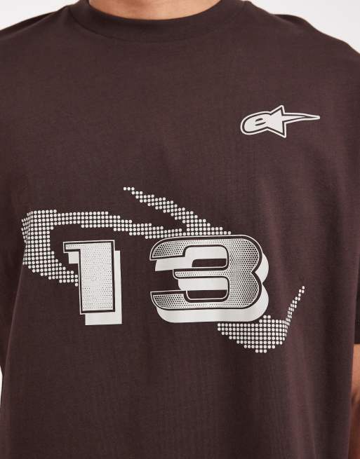 ASOS DESIGN oversized T-shirt with street graphic in brown, 5 of 5
