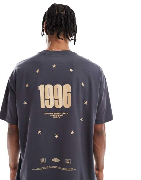 ASOS DESIGN oversized t-shirt with street graphic in gray - view 1