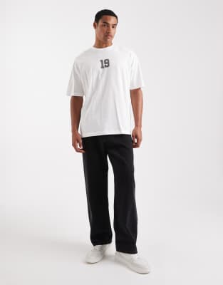 Asos Design Oversized T-shirt With Street Graphic In White