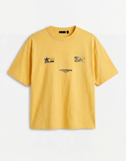 ASOS DESIGN oversized T-shirt with street graphic in yellow wash, 6 of 7