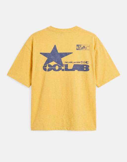ASOS DESIGN oversized T-shirt with street graphic in yellow wash, 7 of 7