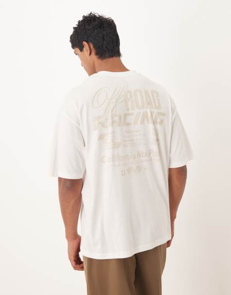 ASOS DESIGN oversized t-shirt with street graphics in white - view 1