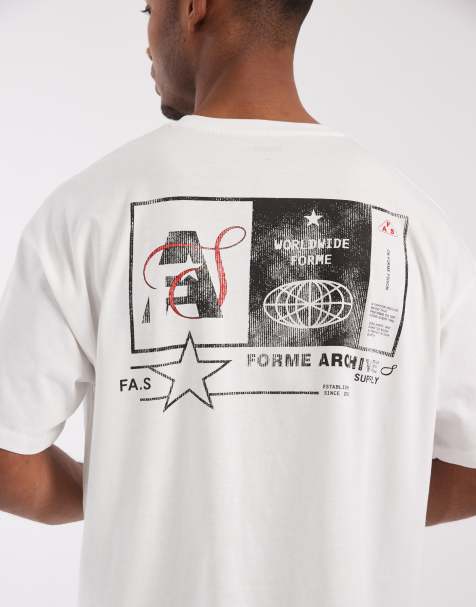 ASOS DESIGN oversized t-shirt with street text graphic in white - view 1