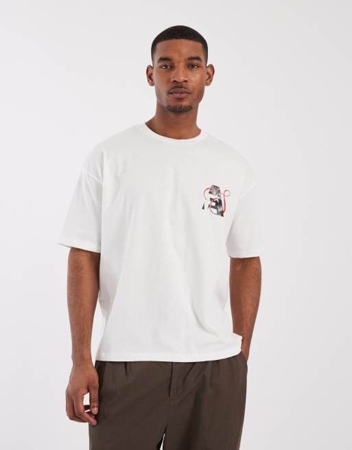 ASOS DESIGN oversized t-shirt with street text graphic in white, 2 of 5