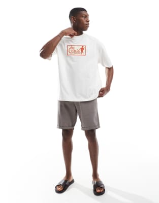Asos Design Oversized T-shirt With Summer Graphic In White
