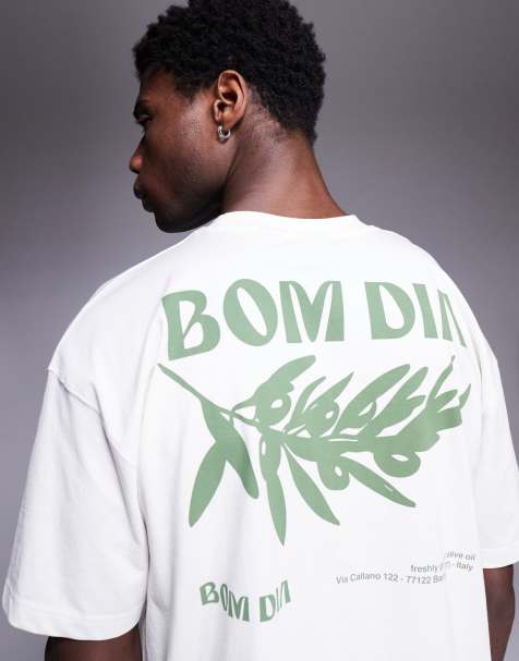 ASOS DESIGN oversized t-shirt with summer graphic in off white - view 1
