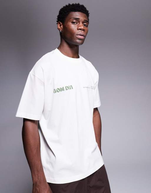 ASOS DESIGN oversized t-shirt with summer graphic in off white ASOS
