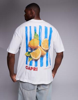 Asos Design Oversized T-shirt With Summer Graphic