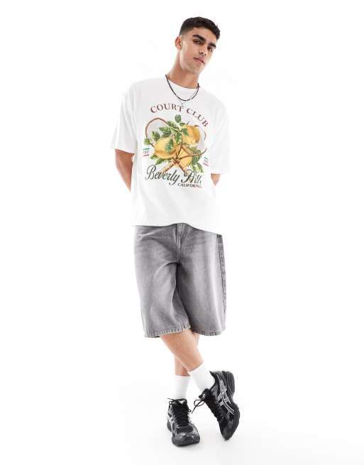 ASOS DESIGN oversized t-shirt with summer graphic in white, 2 of 4