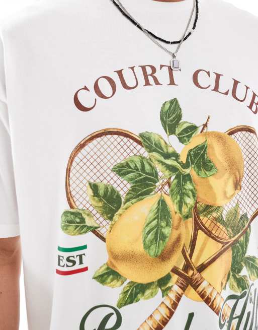 ASOS DESIGN oversized t-shirt with summer graphic in white, 3 of 4