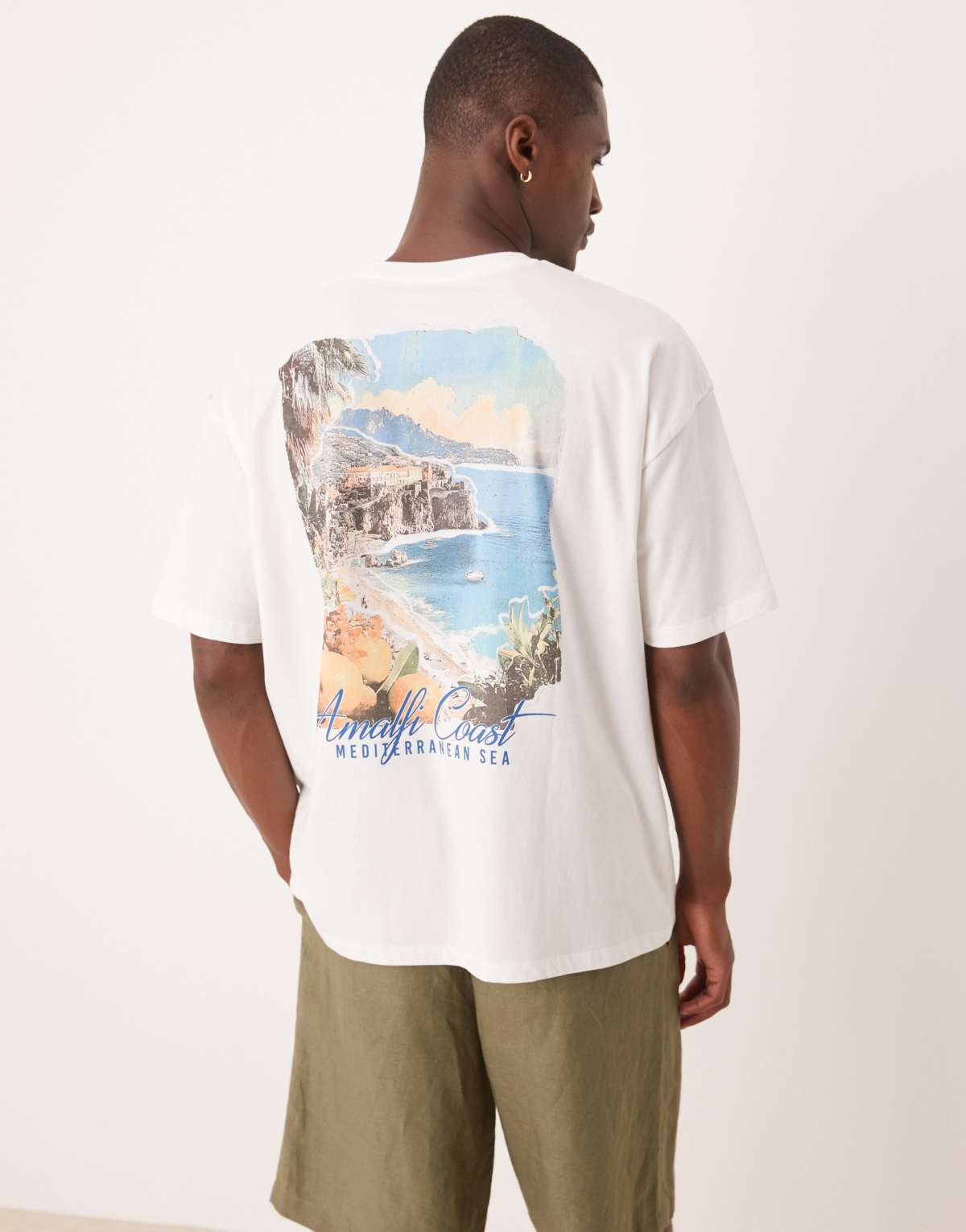 ASOS DESIGN oversized t-shirt with summer graphic in white