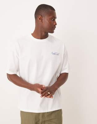 Asos Design Oversized T-shirt With Summer Graphic In White