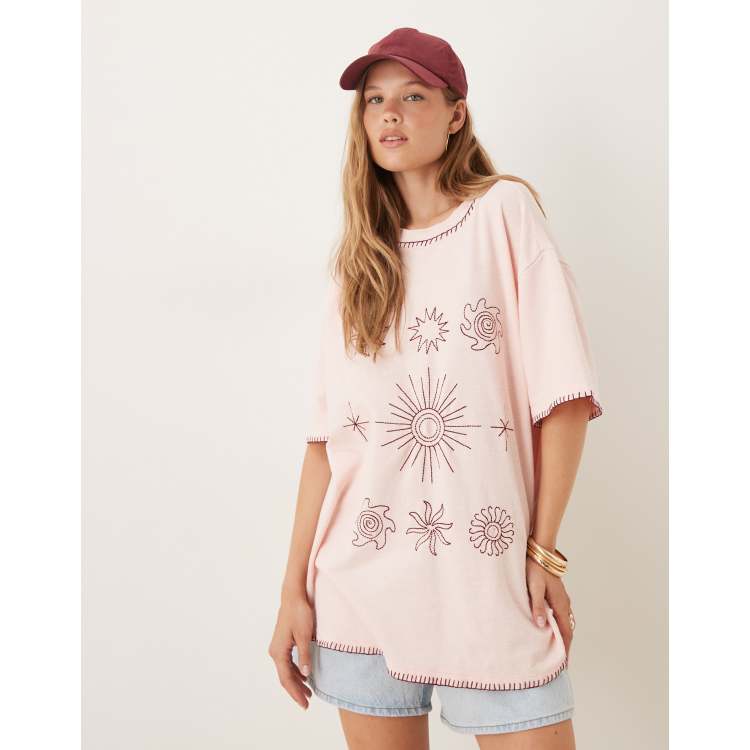 UND SCALLOPE EMBROIDERY OVERSIZE SHIRT