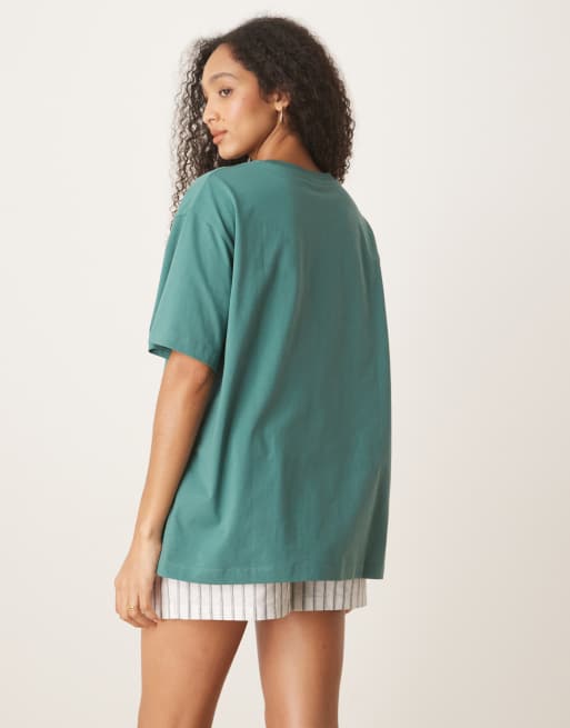 ASOS DESIGN oversized t-shirt with sun graphic in green