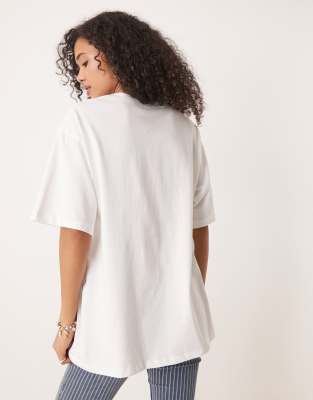 Asos Design Oversized T-shirt With Surfing Graphic In White