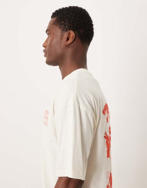 ASOS DESIGN oversized t-shirt with sushi studio graphic in white, 4 of 5