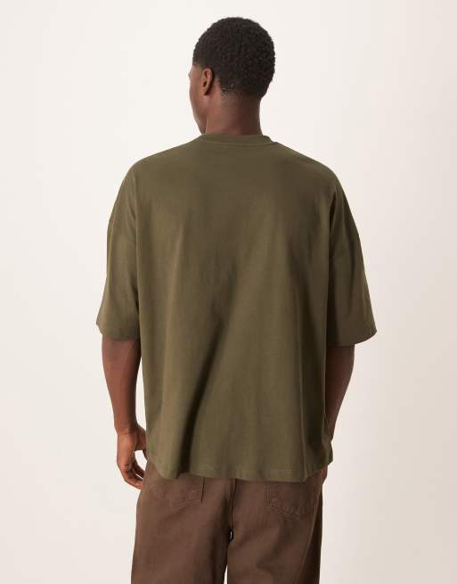 ASOS DESIGN oversized t-shirt with tab in green, 3 of 5