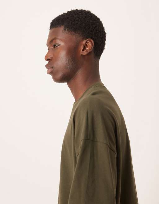 ASOS DESIGN oversized t-shirt with tab in green, 4 of 5