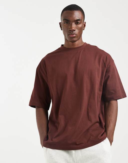ASOS DESIGN oversized t-shirt with tennis graphic in brown, 2 of 5