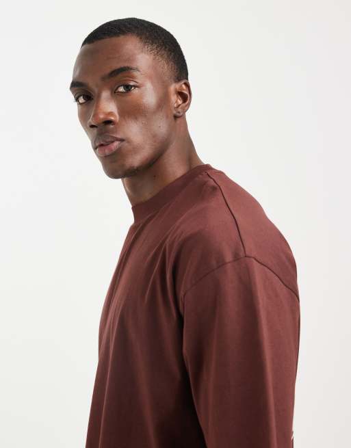 ASOS DESIGN oversized t-shirt with tennis graphic in brown, 5 of 5