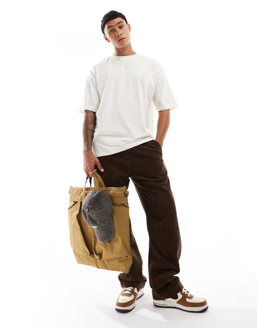 ASOS DESIGN oversized t-shirt with text back print in off white, 4 of 4