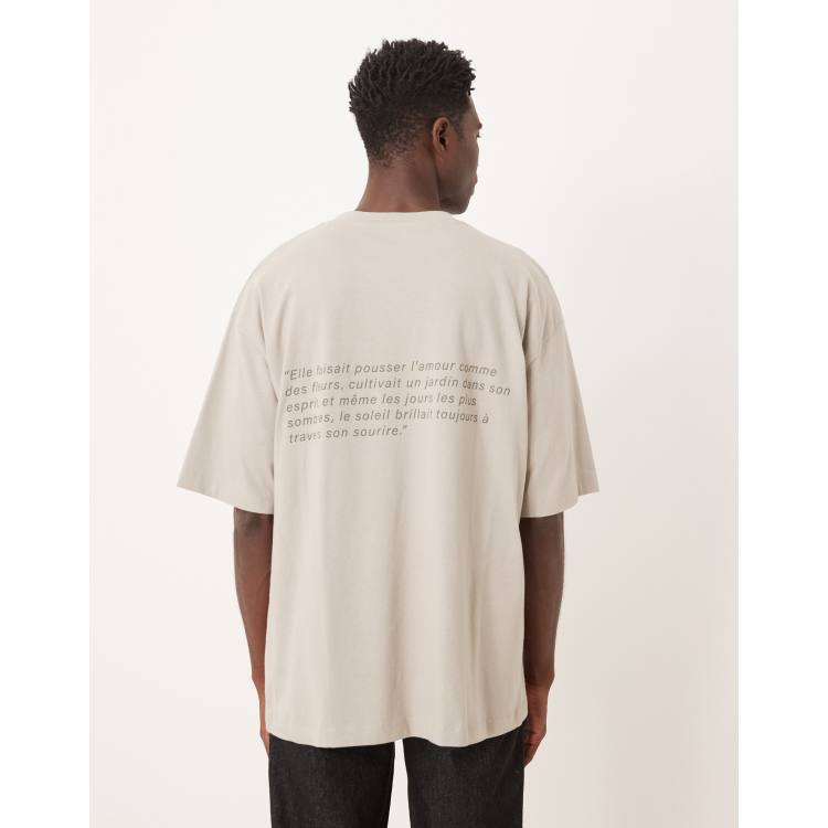 ★DRAW FIT★ Sans Serif Embroidered T-shirt [IVORY] VEERT - HANDWRITTEN EMBROIDERED T-SHIRT WASHED LIGHT GREY