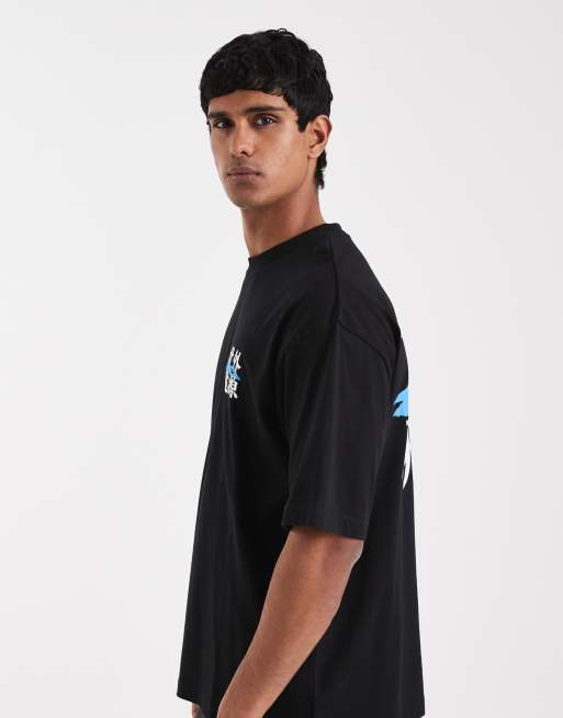 ASOS DESIGN oversized t-shirt with text graphic in black, 5 of 5