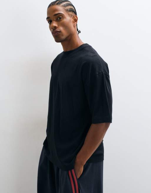 ASOS DESIGN oversized t-shirt with text graphic in black, 4 of 5