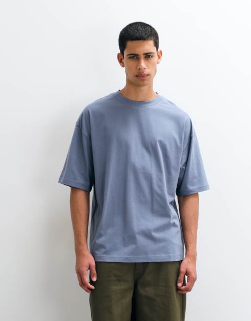 ASOS DESIGN oversized T-shirt with text graphic in blue, 4 of 5