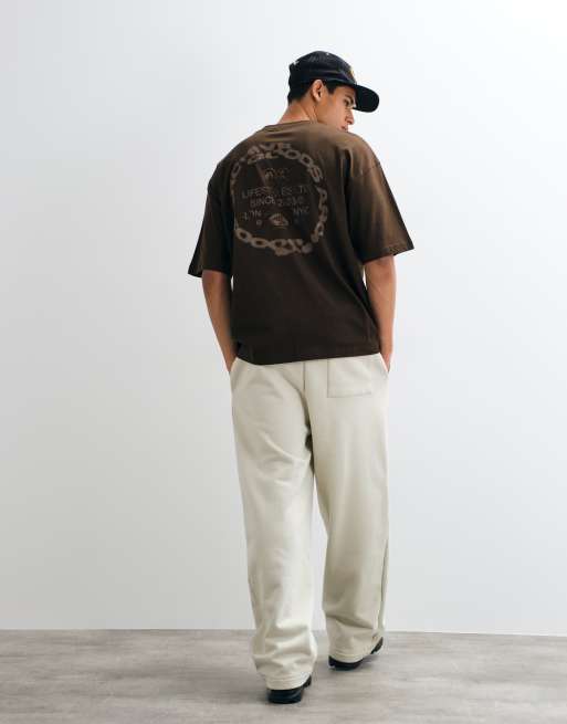 ASOS DESIGN oversized t-shirt with text graphic in brown, 5 of 5