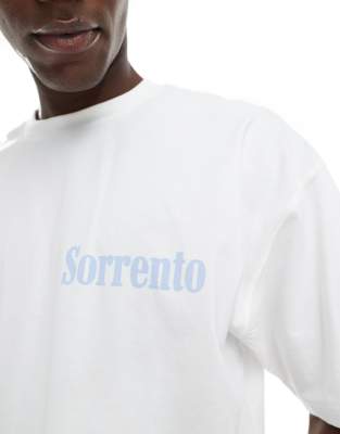 Asos Design Oversized T-shirt With Text Graphic In White