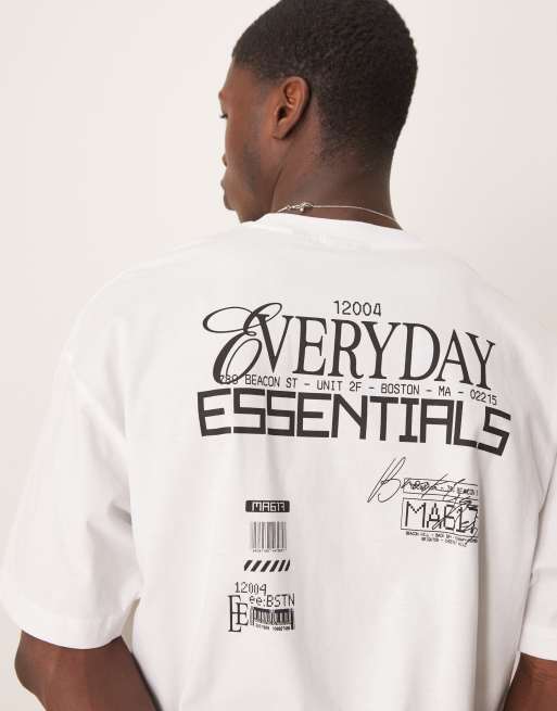 ASOS DESIGN oversized t-shirt with text graphic in white, 2 of 4