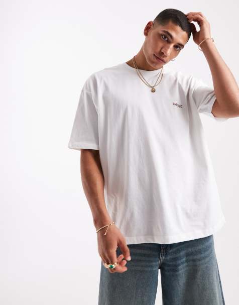 ASOS DESIGN oversized t-shirt with text graphic in white - view 1