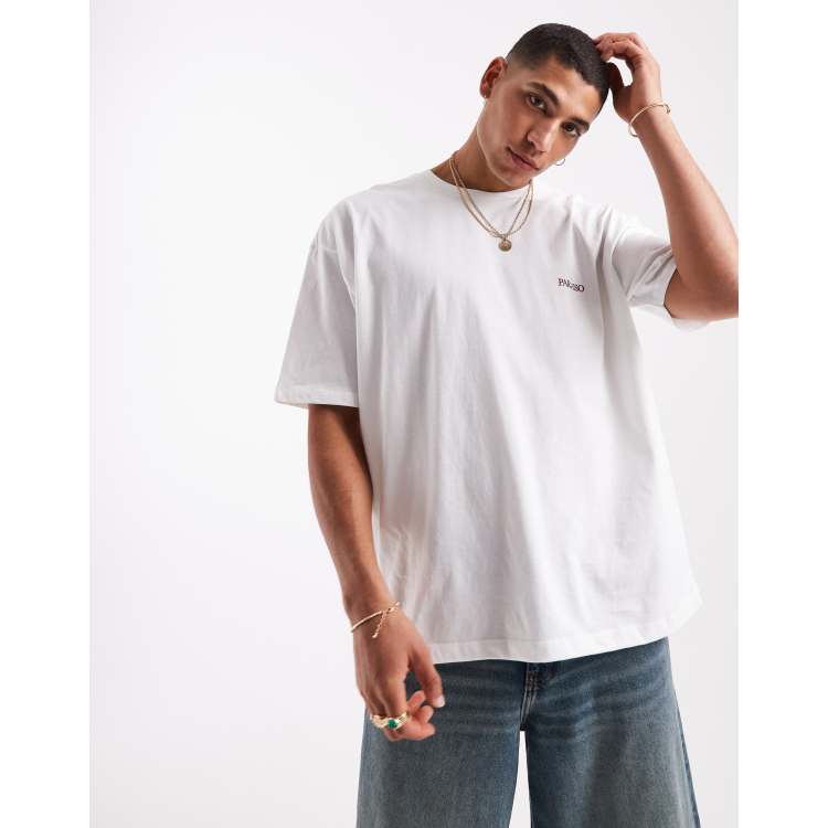 ASOS DESIGN oversized t-shirt with text graphic in white | ASOS