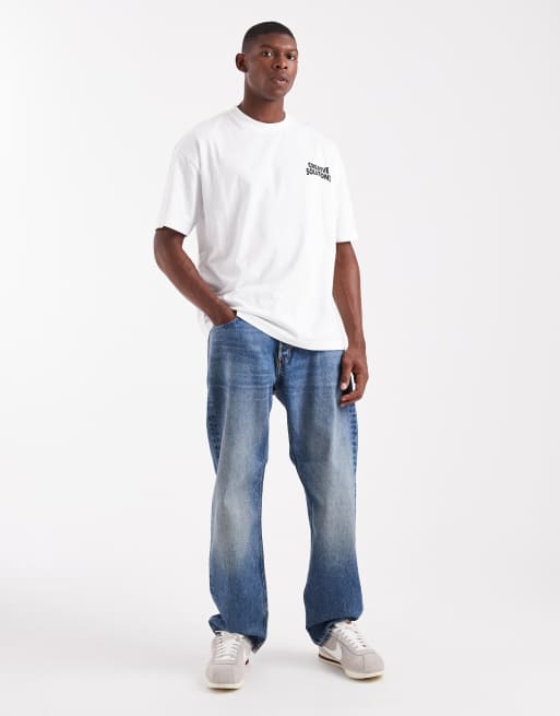 ASOS DESIGN oversized t-shirt with text graphic in white, 2 of 5