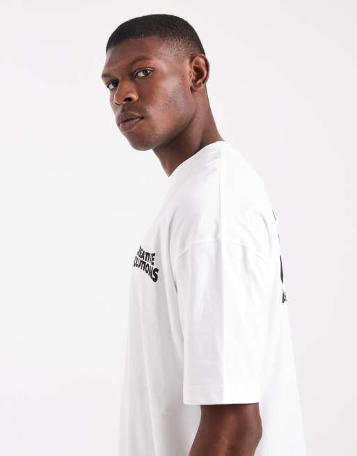 ASOS DESIGN oversized t-shirt with text graphic in white, 4 of 5