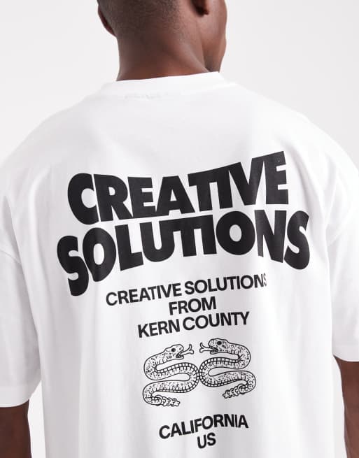 ASOS DESIGN oversized t-shirt with text graphic in white, 5 of 5