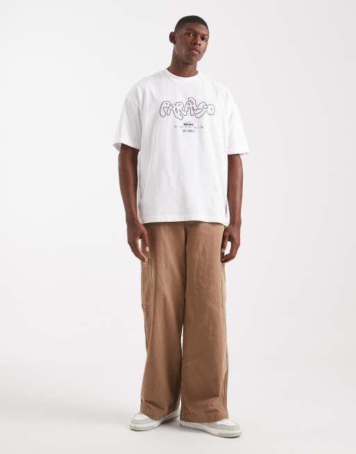 ASOS DESIGN oversized t-shirt with text graphic in white, 2 of 5