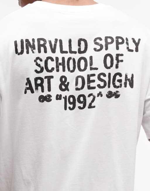 ASOS DESIGN oversized t-shirt with text graphic in white, 4 of 5
