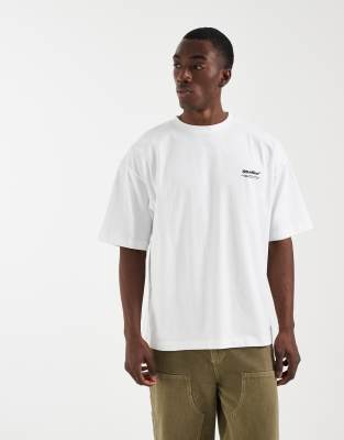 Asos Design Oversized T-shirt With Text Graphic In White