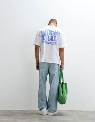 Asos Design Oversized T-shirt With Text Graphic In White