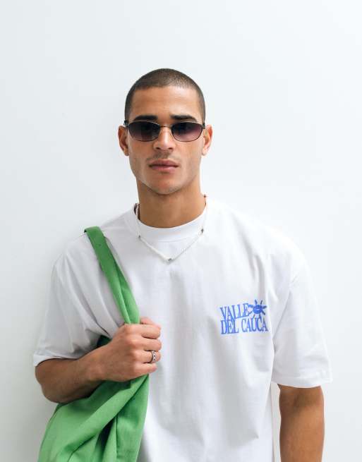 ASOS DESIGN oversized t-shirt with text graphic in white, 2 of 5