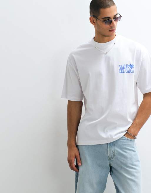 ASOS DESIGN oversized t-shirt with text graphic in white, 3 of 5