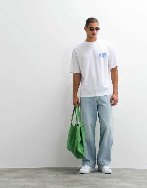 ASOS DESIGN oversized t-shirt with text graphic in white, 5 of 5