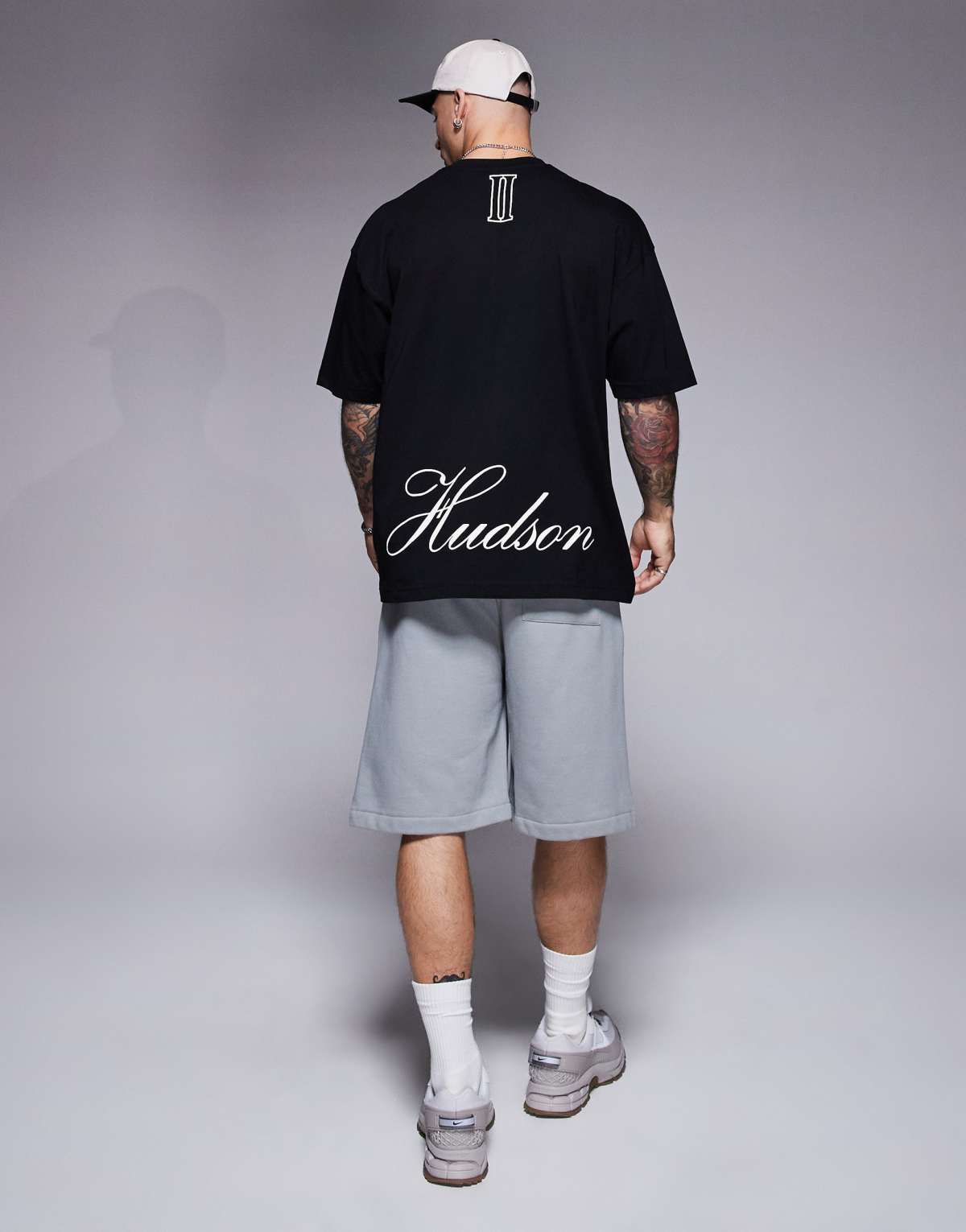 ASOS DESIGN oversized t-shirt with text graphics in black