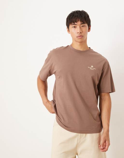 Tシャツ・カットソー Luxury Street Wear washed vintage brave brown be unisexual Luxury Street Wear washed vintage mouth bible be unisexual