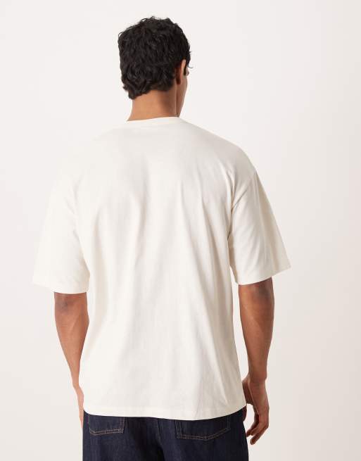 ASOS DESIGN oversized t-shirt with text print in off white , 3 of 5