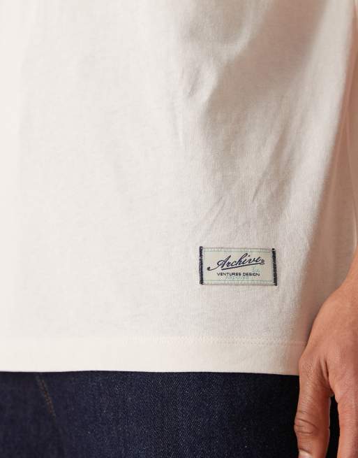 ASOS DESIGN oversized t-shirt with text print in off white , 4 of 5